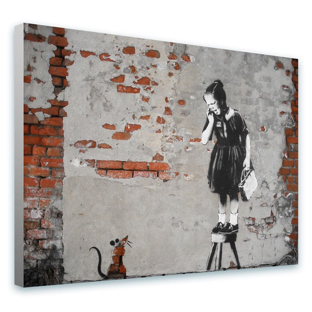 Amazon.co.jp: Alonline Art - バンクシーの少女ネズミ